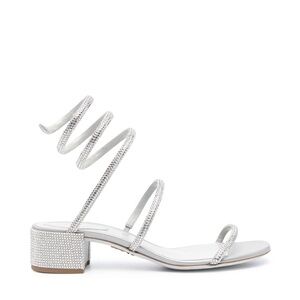 Rene Caovilla Cleo Crystal Silver Embellished Sandals size 39